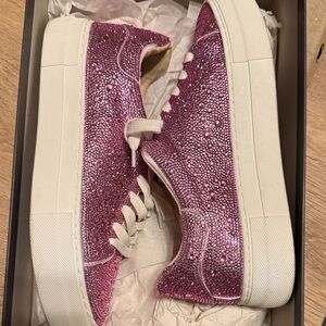 Betsey Johnson Light Pink Sidny Glitter Sneakers